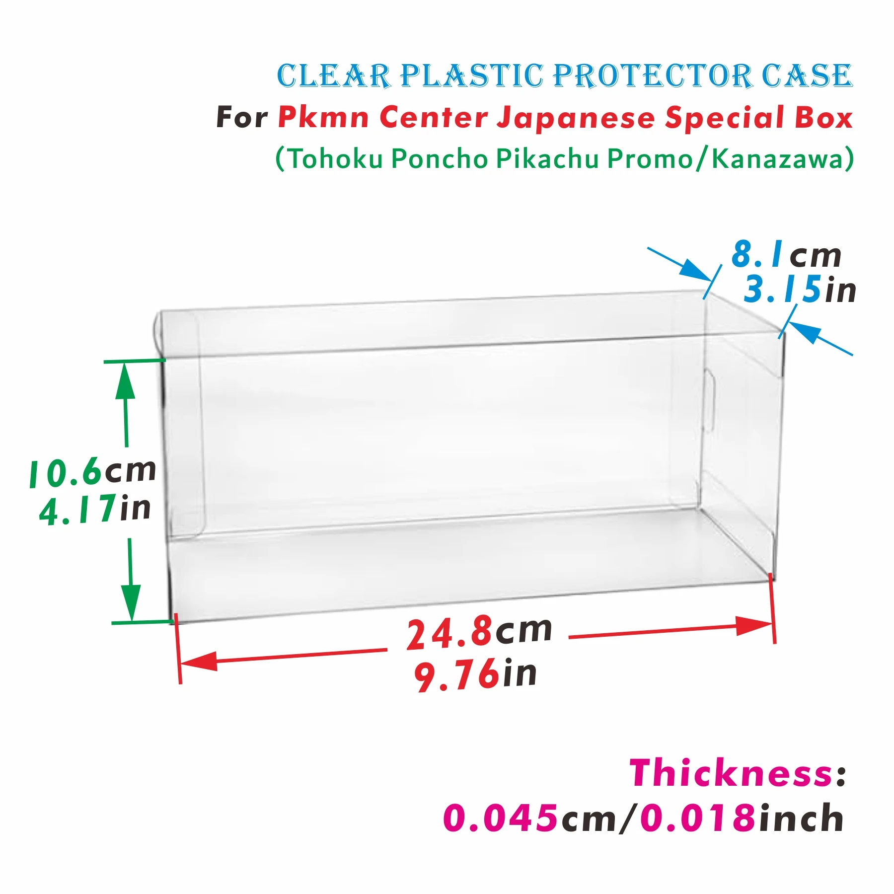 2/5 قطعة حافظة حماية من البلاستيك الشفاف لمركز Pkmn صندوق خاص ياباني (لـ Tohoku Poncho Pikachu Promo/Kanazawa)