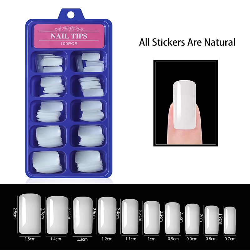 100 Pcs Coffin Shaped Ballerina Nails Acrylic Nails Coffin Shaped Nail Fake Nails  Tips