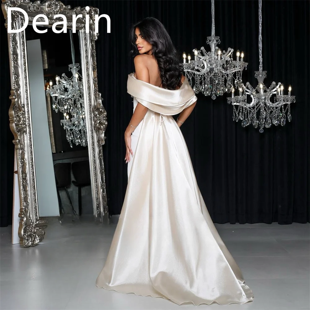 Customized Women Evening Gown Formal Dearin Off-the-shoulder Column Floor Length Skirts Applique Bespoke Occasion Dresses Prom D