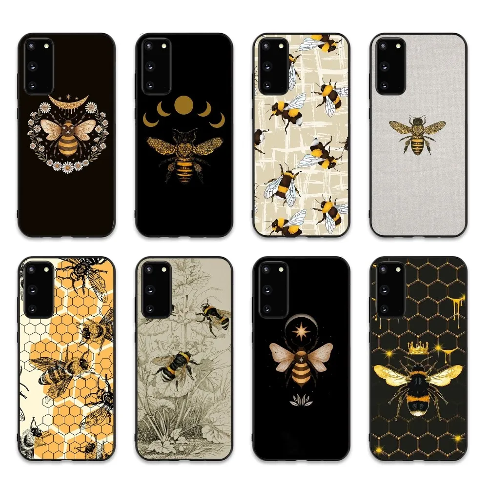 cartoon Bee Art Print Phone Case For Samsung S 9 10 20 21 22 23 30 23plus lite Ultra FE S10lite Fundas