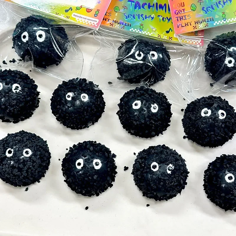 كرة الفحم كرة الضغط السوداء - لعبة مرنة كبيرة جدًا بطيئة الارتفاع، ASMR تقلص الحسية المهيجة ADHD لتخفيف القلق TPR #4