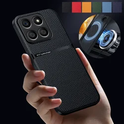 Plain PU Leather Magnetic Case for Honor 200 Smart X8c X7C X6b X8b Protective Cover Hard Back Capa Shell Coque Fundas