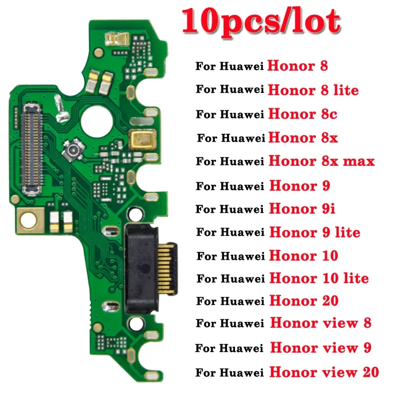 

10 шт./лот Новинка для Huawei honor 8 9 10 20 lite 8c 8x max 9i View 8 9 20 USB зарядная плата коннектор зарядная док-станция гибкий кабель