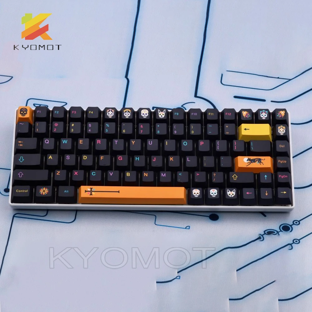 Imagem -06 - Kyomot Gmk Mictlán Keycaps Temáticos Pbt Dye-perfil de Sublimação Cereja 149 Keycap Chave para Faça Você Mesmo Layout mx Interruptor Teclado Mecânico