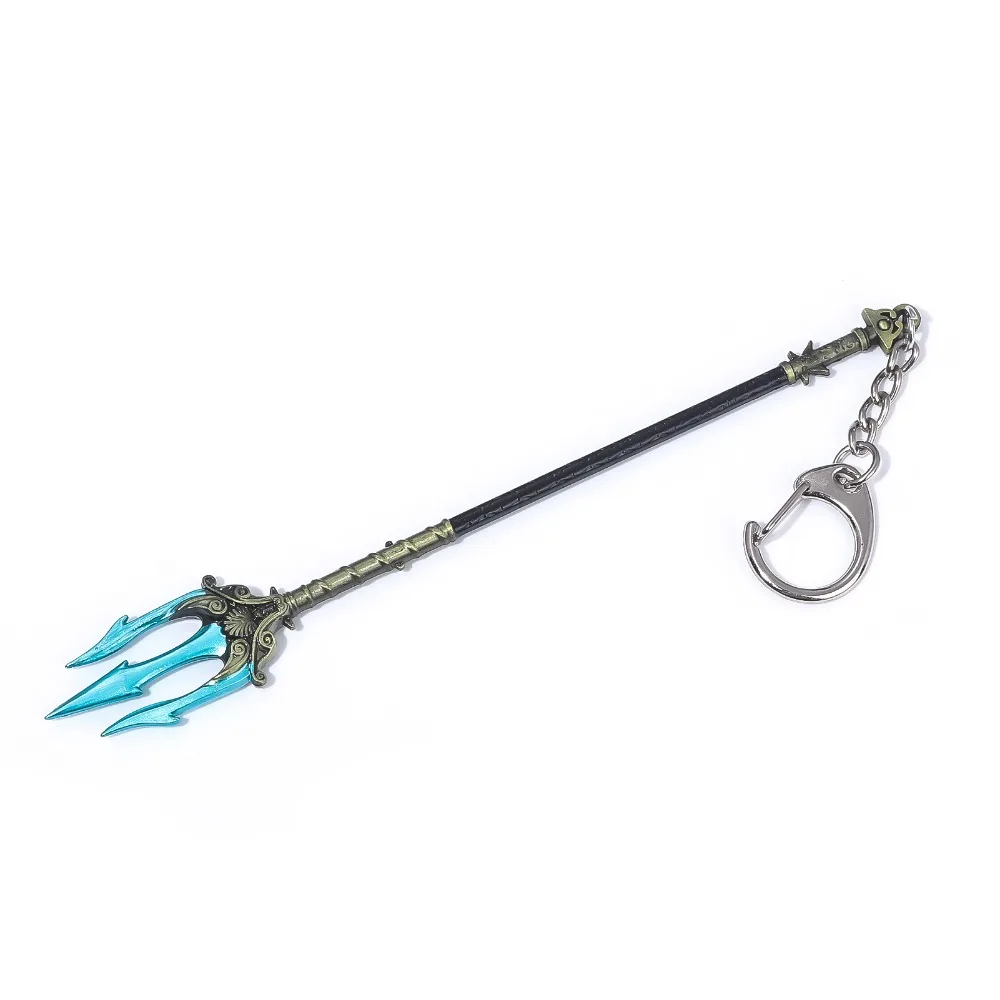 Game God of War: Ragnarok Poseidon Trident Model Keychain Hanging Pendant Weapon Backpack Car Decorative Accessories Gifts