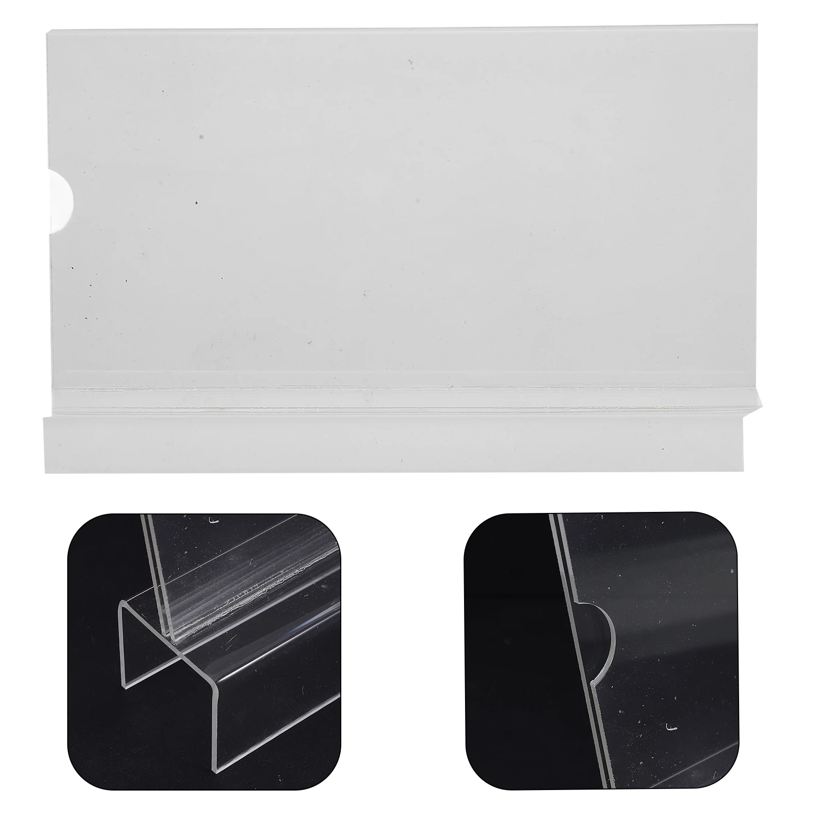 

Sturdy Acrylic Name Sign Holder Clear Desk Display Office Organization Vertical Design Lobby Retail Price Tag Booth Stand Slim