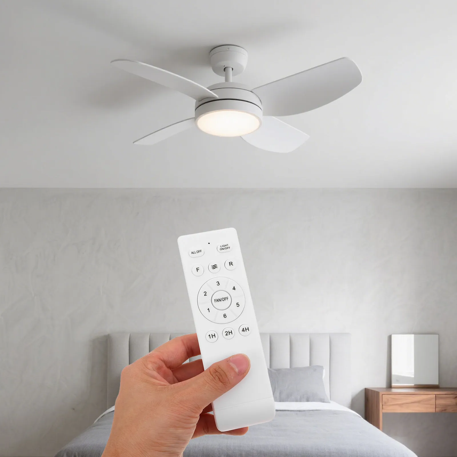 Only 433MHz Ceiling Fan Remote Control 6 Speed 3 Timer Settings Replacement for Ceiling Fan Lamp Remote Control Accessory