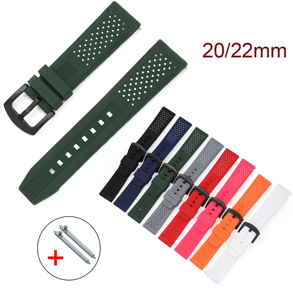 20mm 22mm Watch Band for Samsung Galaxy Watch 4/Classic/46mm/42mm/active 2 Silicone Bracelet Huawei GT/2/GT2/3 Pro Watch Strap