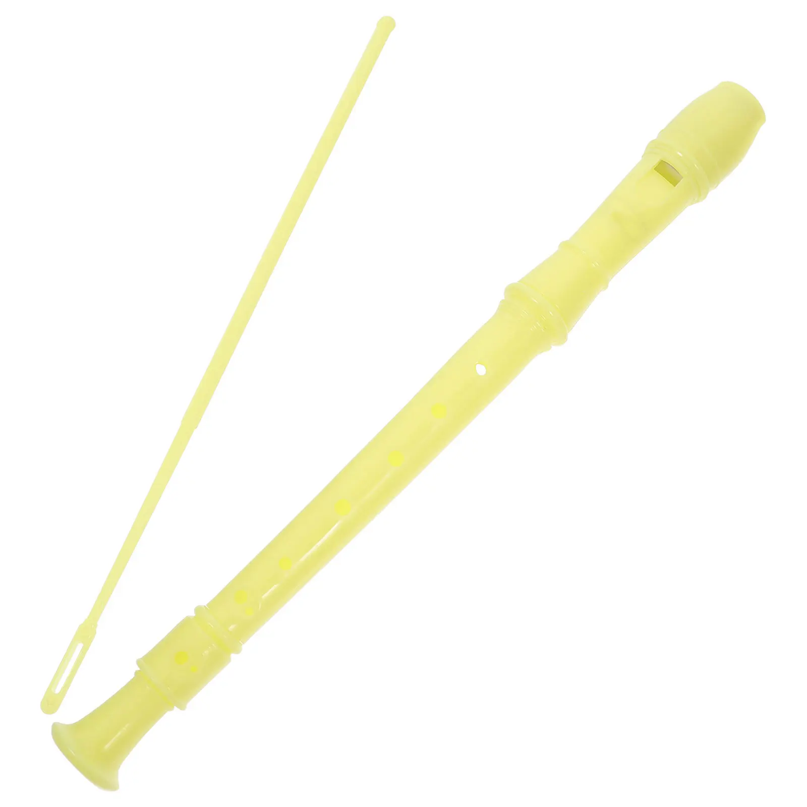 

8 Hole Soprano Recorder Yellow ABS Material Easy to Learn for Kids Adults School Band Musical Instrument Cleaning Rod Included