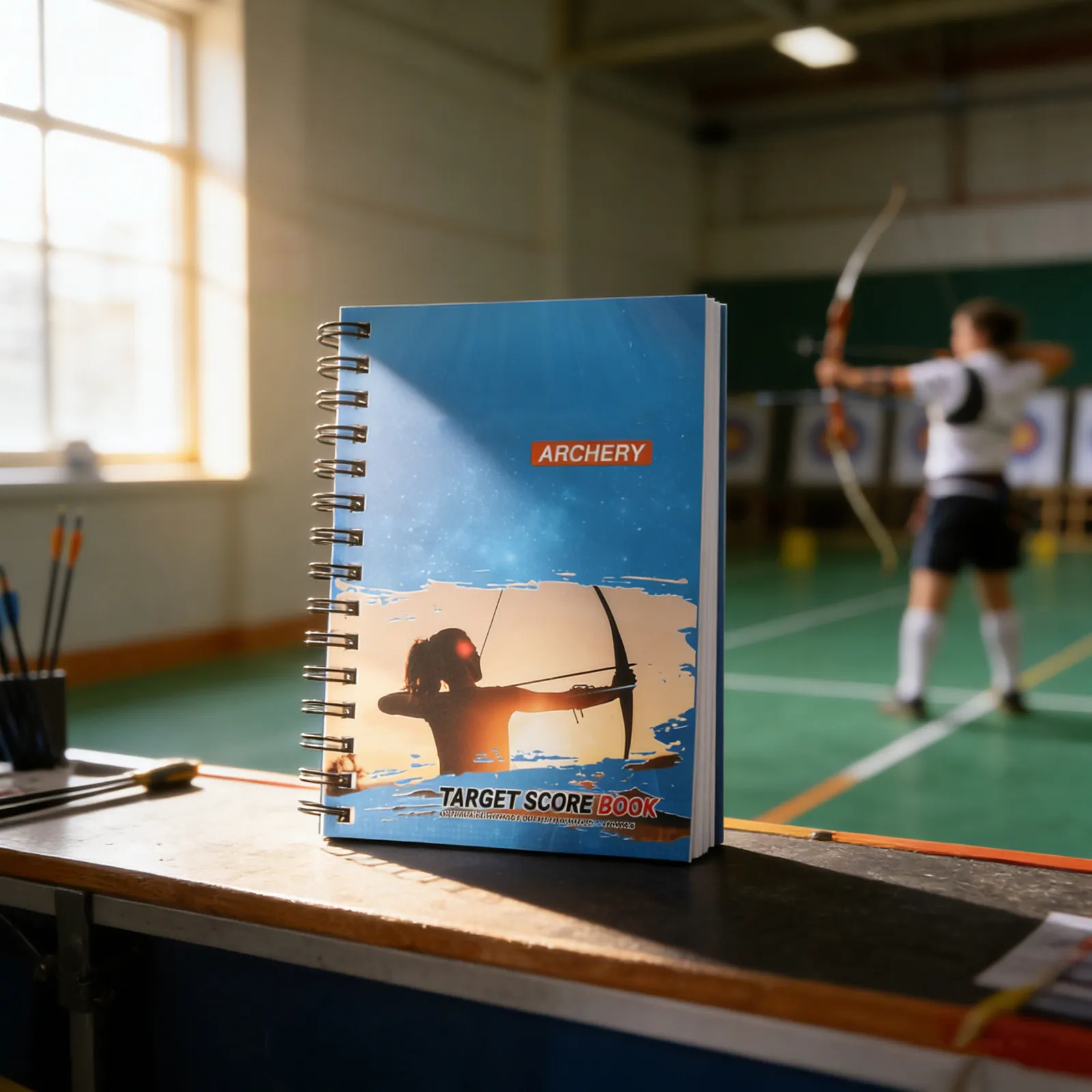 Archery Scorecard Book Spiral Bound Portable Blue Target Practice Journal Competition Tournament Scoring Compound Bow