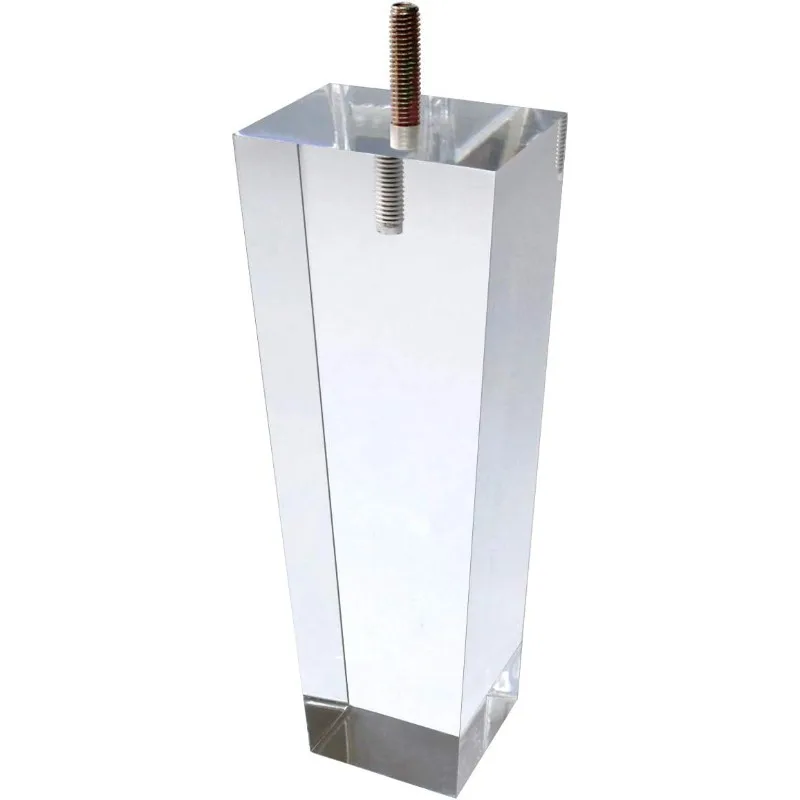Furniture Sofa Legs Clear  Arcrylic 6inch Bench Leg Modern Cabinet Cupboard Coffee Table Legs Pyramid Couch Feet Set of 2