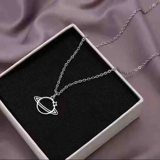 saturn orb necklace  Pendant Necklace for Women Celestial Space Creative Romantic Jewelry Accessories Birthday Gift - view 5
