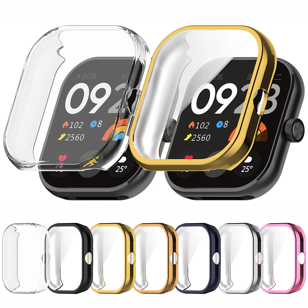

TPU Case Smart Watchband Case Soft Full Cover Protective Shell Dustproof Watch Bumper Screen Protector for Redmi Watch 4