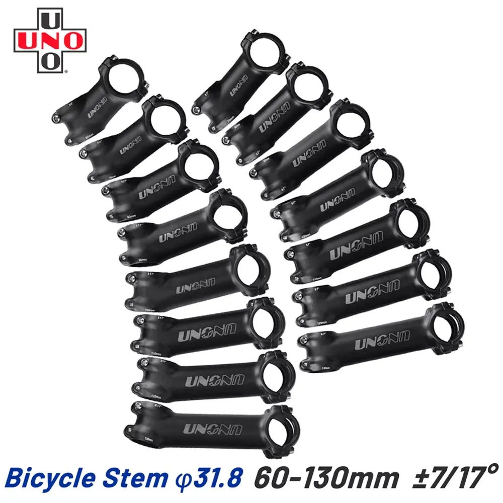 

UNO 7-17 Angle Ultra Light Bike Stem 31.8mm 60-130mm - MTB Road Bicycle Handlebar Post for Mountain Road Cycling