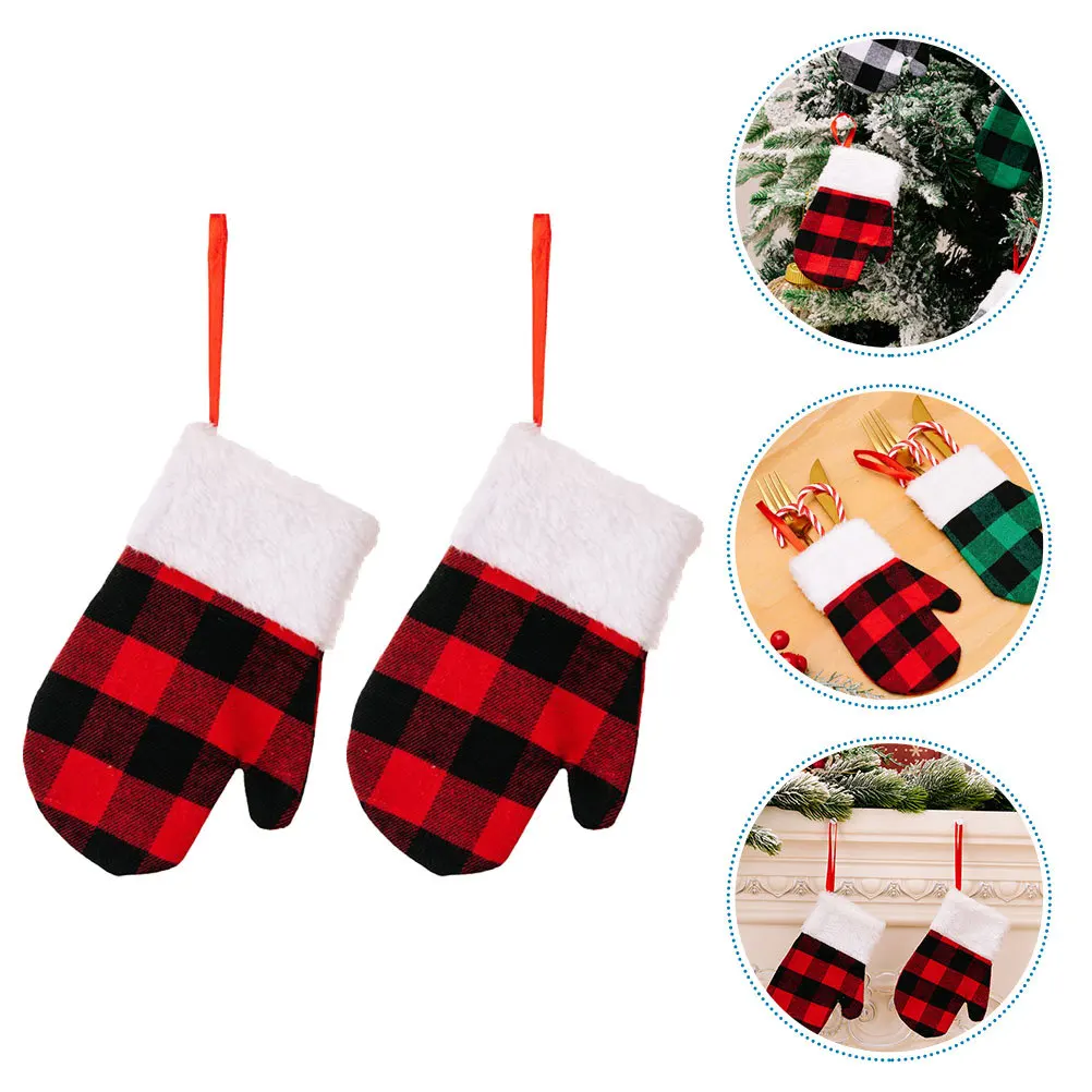 

2Pcs Christmas Glove Ornament Vintage Xmas Pendant Hanging Decor Xmas Tree Christmas Party Decoration Hanging Decor