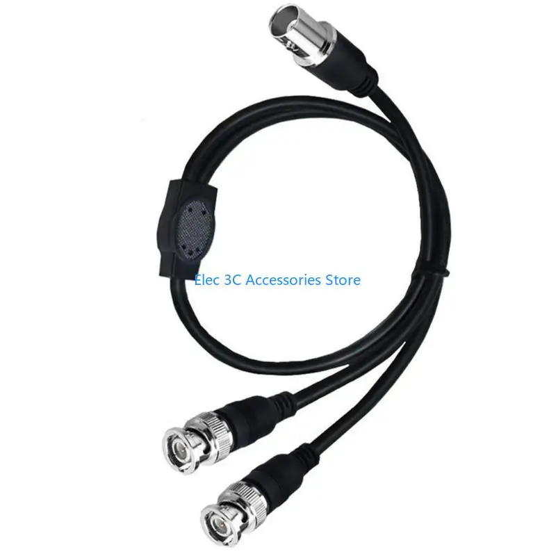 Y51A 1 to 2 BNC Extension Splitter Cable Coaxial Line for Cameras and Video Equipment