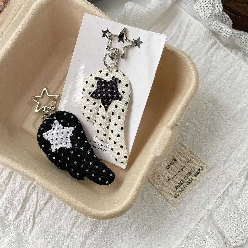Korean Style Backpack Pendant Point Star Wings Design Small Bag Hanging Charm Lightweight Fabric Mobile Phone Decoration