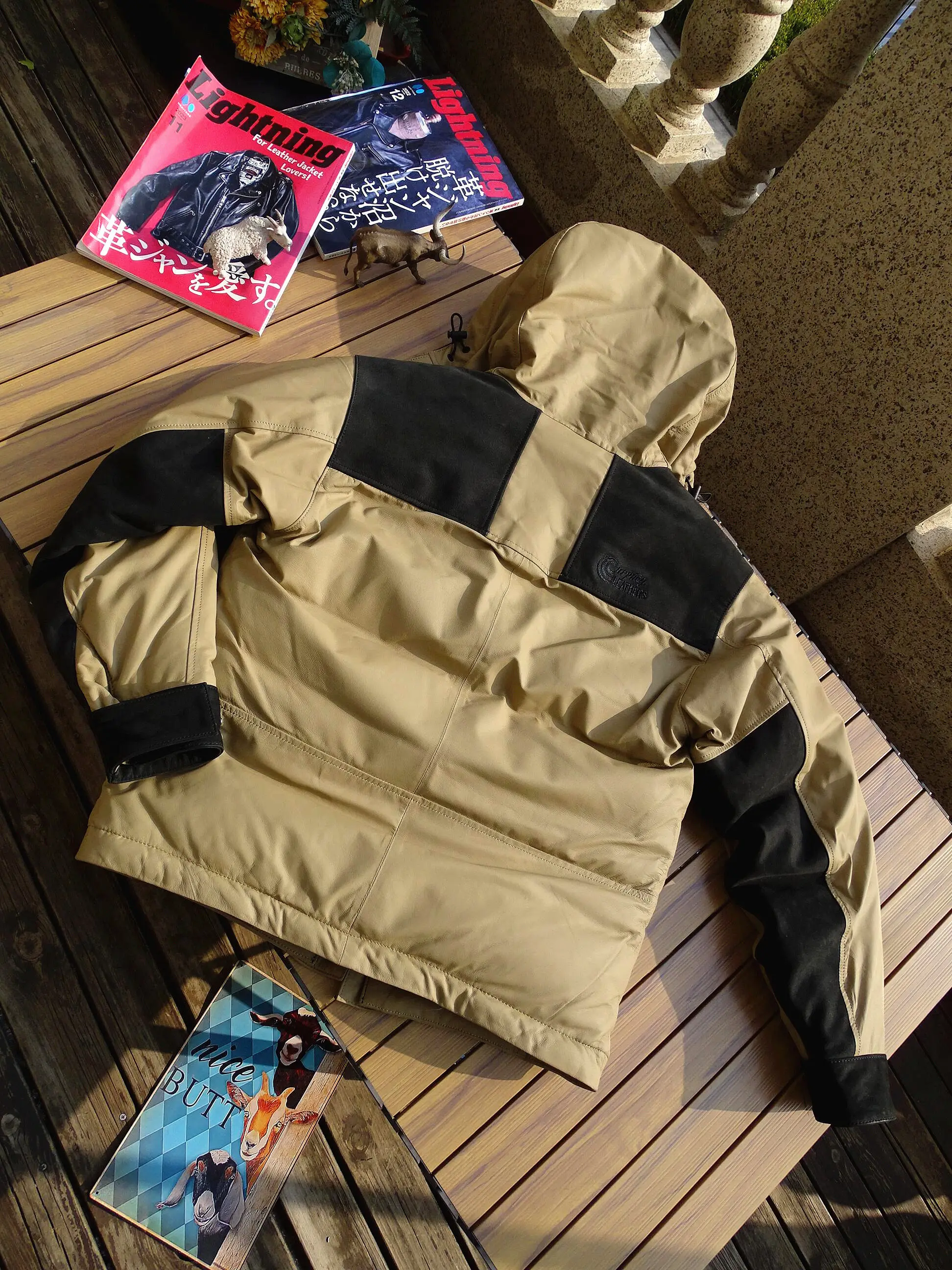 Camel Winter Hooded Leather Down Jacket Men Casual Style Europe Size Genuine Natural Sheepskin Thick Warm Spliced Coat