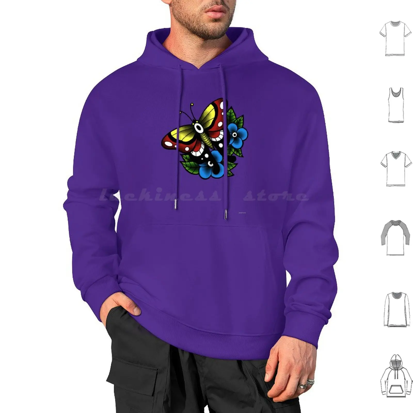 

Tattoo Flash Art Hoodie cotton Long Sleeve Traditional Tattoo Old School Alternative Flowers Tattoo Flash Flash Sheet Flash