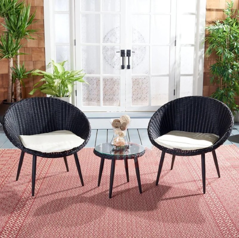 2022 hot modern leisure garden sets Scandinavian outdoor furniture home balcony rattan chairs outdoor tables and chairs