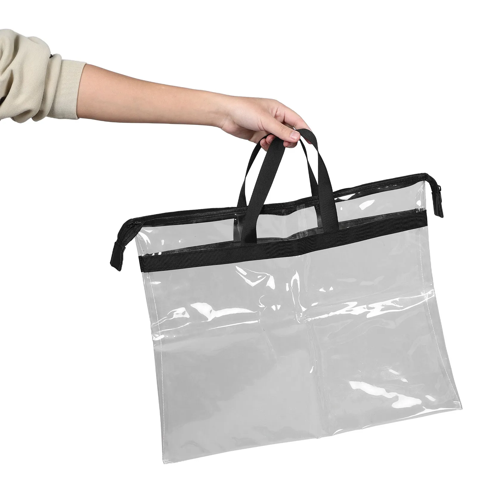 Large Capacity Clear Storage Bag 50x40cm Transparent Waterproof Tote for Swim Beach Pool Camping Outdoor Gear Clothing Makeup