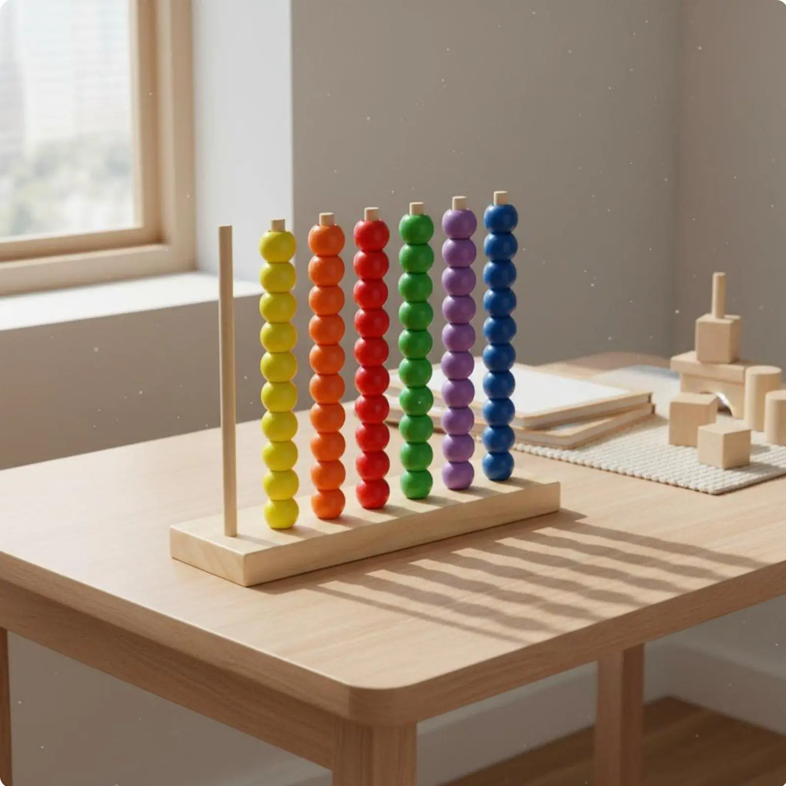 Children Arithmetic Frame Wooden Learning Toy Educational Skill Game Educational Toys for Kids Early Learning and Development