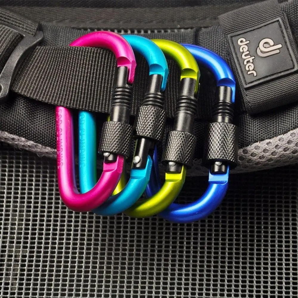 

D Shape Carabiners Rope Buckle Survival Buckle Fishing Carbin Buckle Tourist Hooks Carabiner Clip Water Cup Buckle