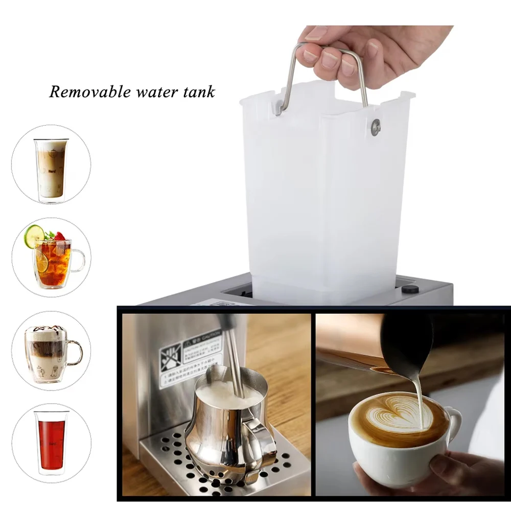 Xeoleo Commercial Milk Foam Machine Milk Froth Machine Steam Water Boiling Machine Steam Coffee Maker Make Espresso Coffee 1450W