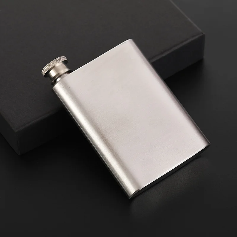 8oz Stainless Steel full-black Hip Flask with Funnel set Pocket Hip Flask gift package Alcohol Whiskey Hip Flask Screw Cap