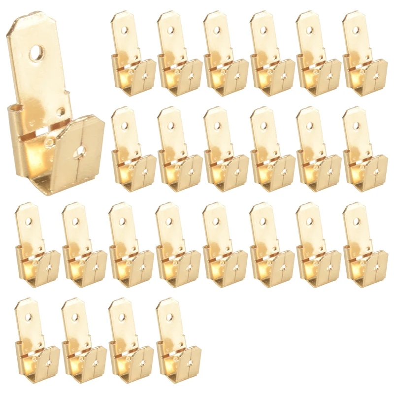 Wire connectors 25 Pcs Piggyback Spade Connectors, 3 Way Adapter Dual Male to Single Female Brass Quick Disconnect Connectors
