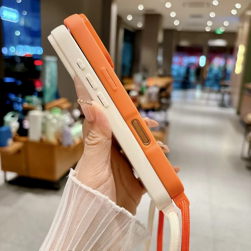 Für iPhone 18 Pro Max 13 14 15 16 17 Tragbare Bonbonfarbene Handyhülle mit Großem Fenster, Schultergurt und Stoßdämpfung – Detail 14