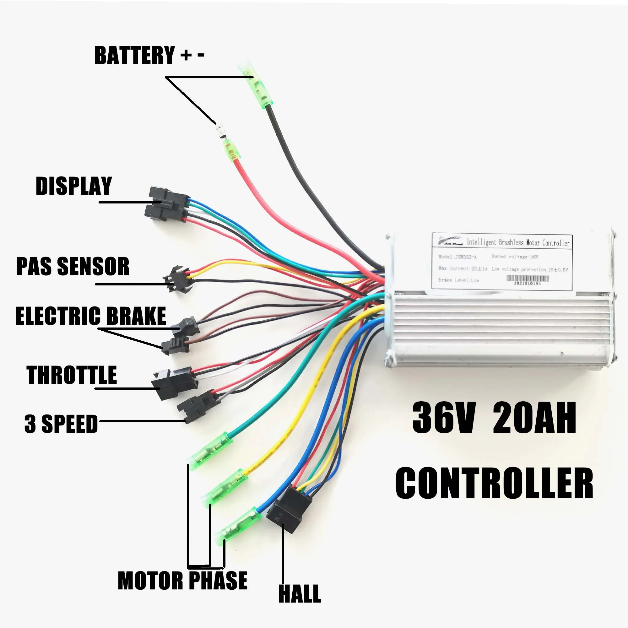 Waterproof Electric Bike Controller 36V 14A 20A Electric Bicycle ControllerLED LCD Ebike Brushless Motor Controller Accessories