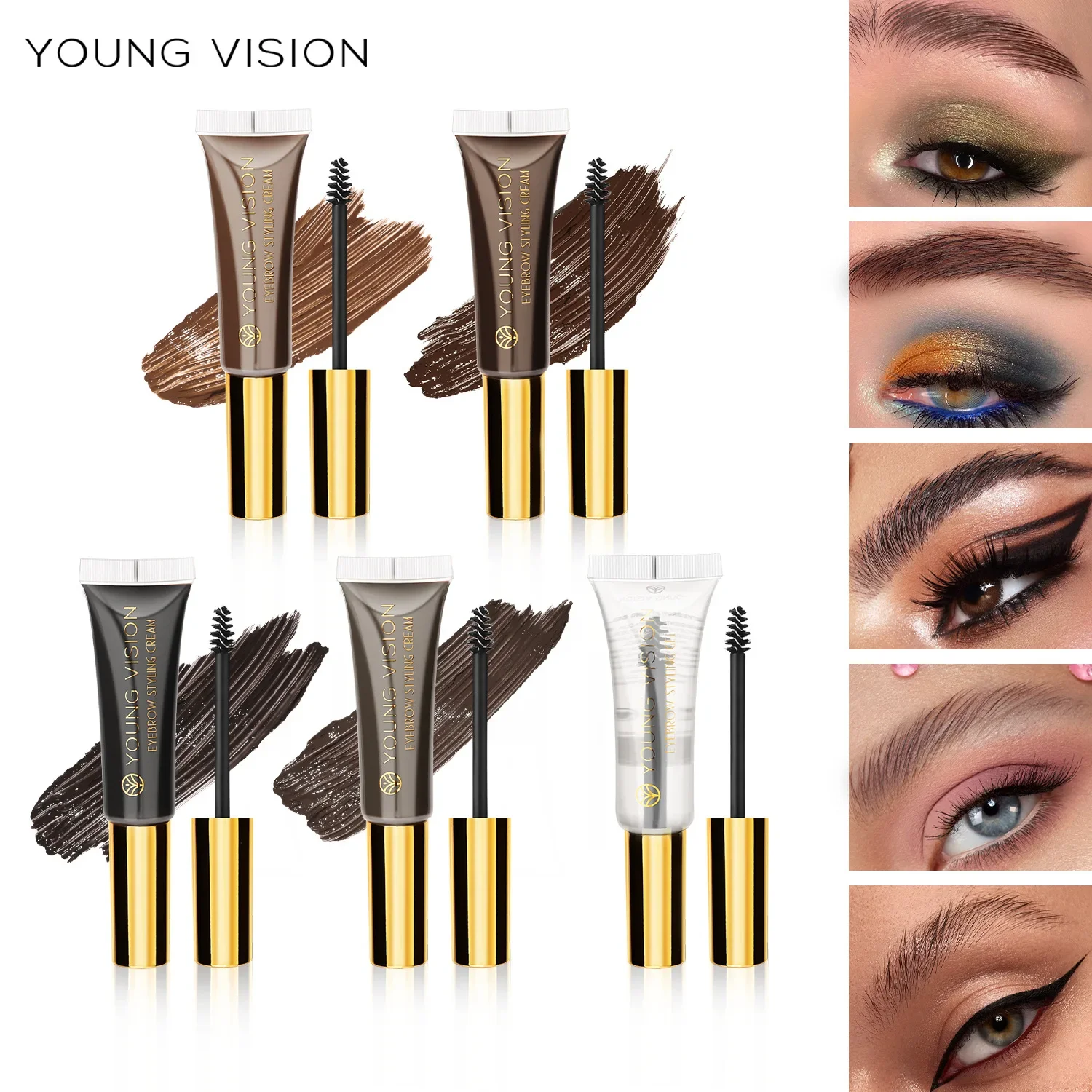 5 Color Eyebrow Cream Waterproof Quick Dry Lasting No Fading Eyebrow Styling Gel Professional Fashion Cosmetics Big Capacity 12g