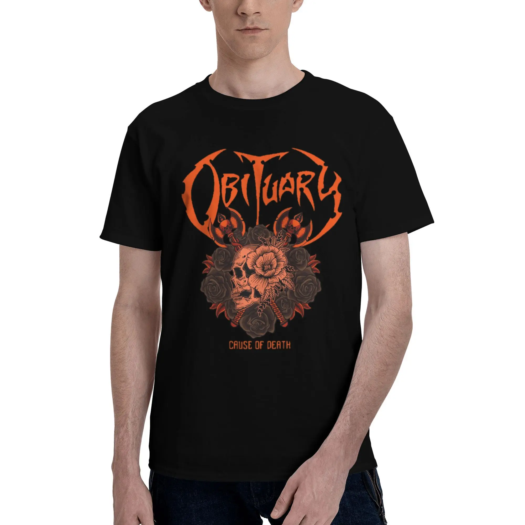 

Men Women Obituary Cause Of Death T Shirt Pure Cotton Printed Tee Shirts Top Clothing