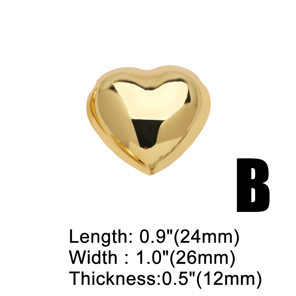 OCESRIO Trendy Polish Gold Silver Color Heart Pendant for Necklaces Copper Gold Plated Jewelry Making Supplies Wholesale pdtb498