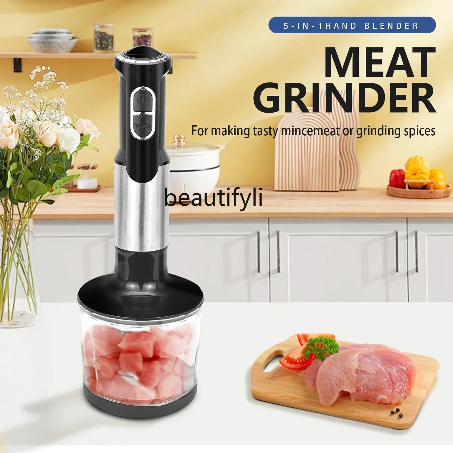 

Handheld Cooking Stick Minced Meat Cooking Supplementary Food Grinding Small Multifunctional Household 4 and 1 Blender smt61