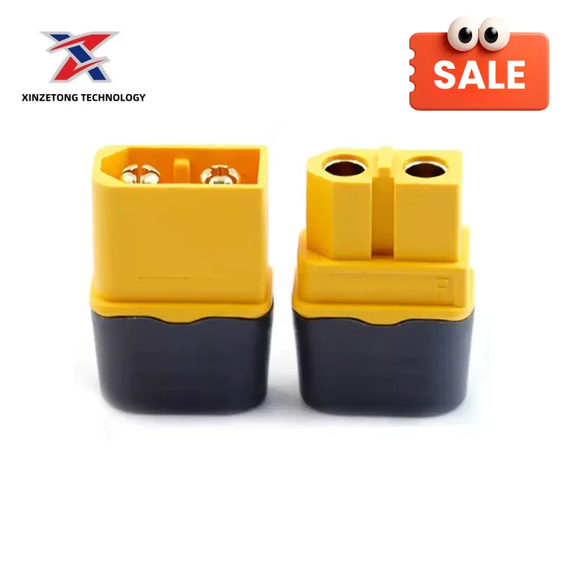 Amass XT60H Genuine Original Plug with Sheath - 3.5mm Gold-Plated T-Type Connector for Model Aircraft