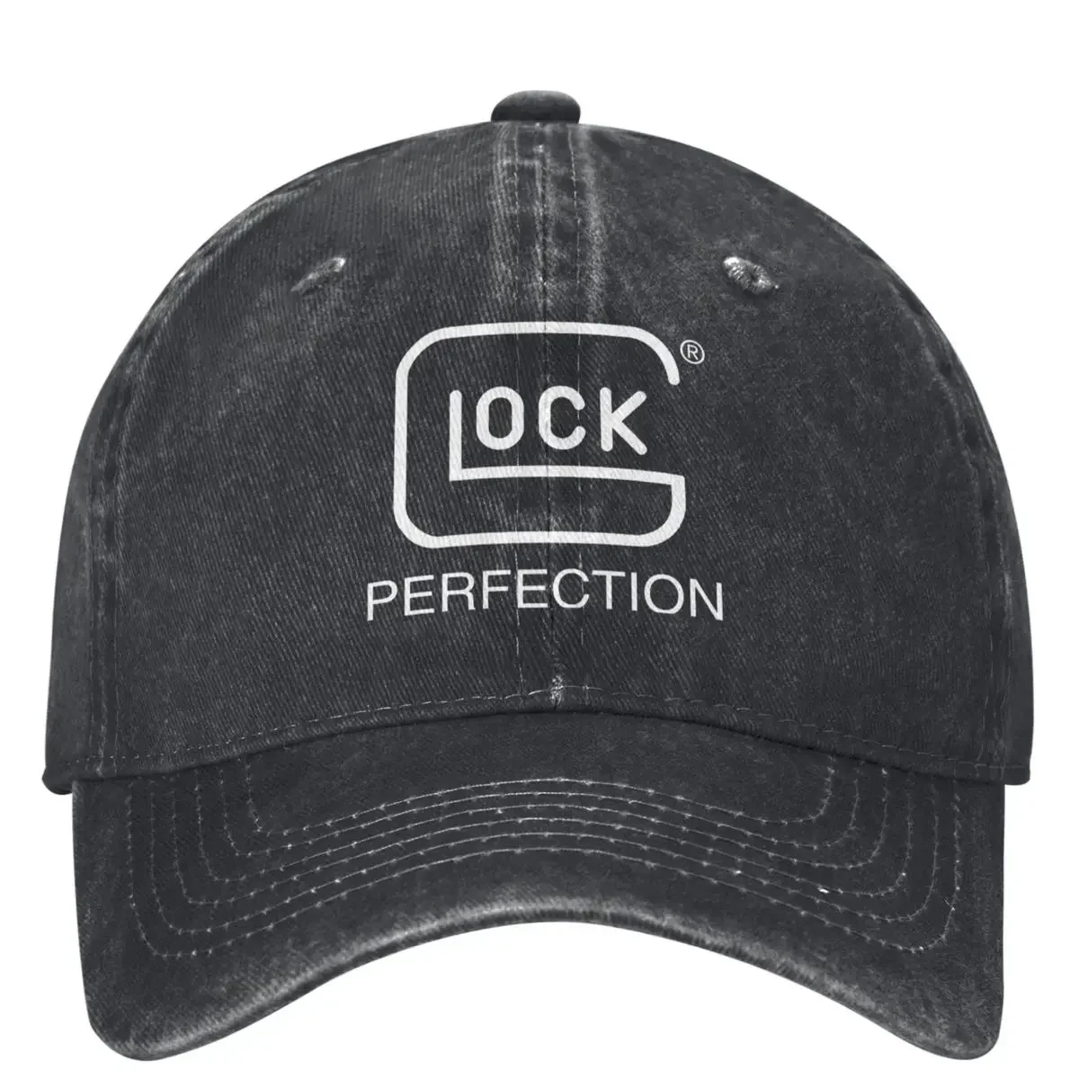 Lock-Perfectioned Deniim Baseball Cap White Logo Outdoor Sport Trucker Dad Hat Summer Women Men Trendy Sun-Proof Baseball Caps