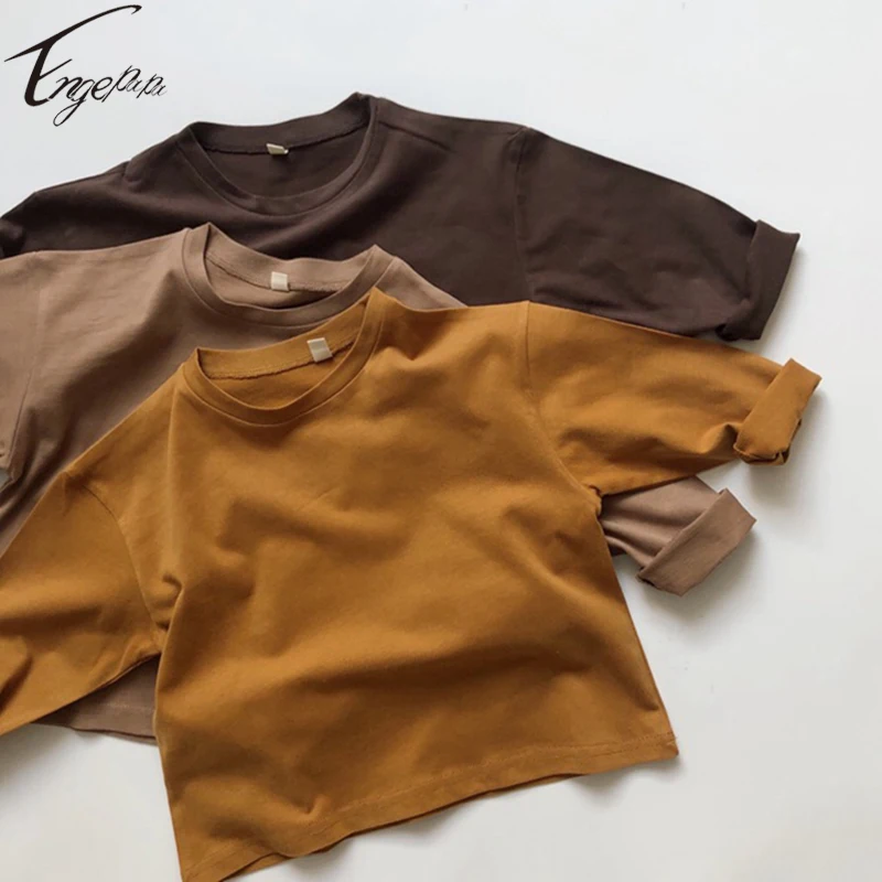 

Children Baby Boys Girls T-Shirt Baby Boys Solid Color Spring Autumn T-shirt Child Boys Girls Long Sleeves T-shirt Clothes