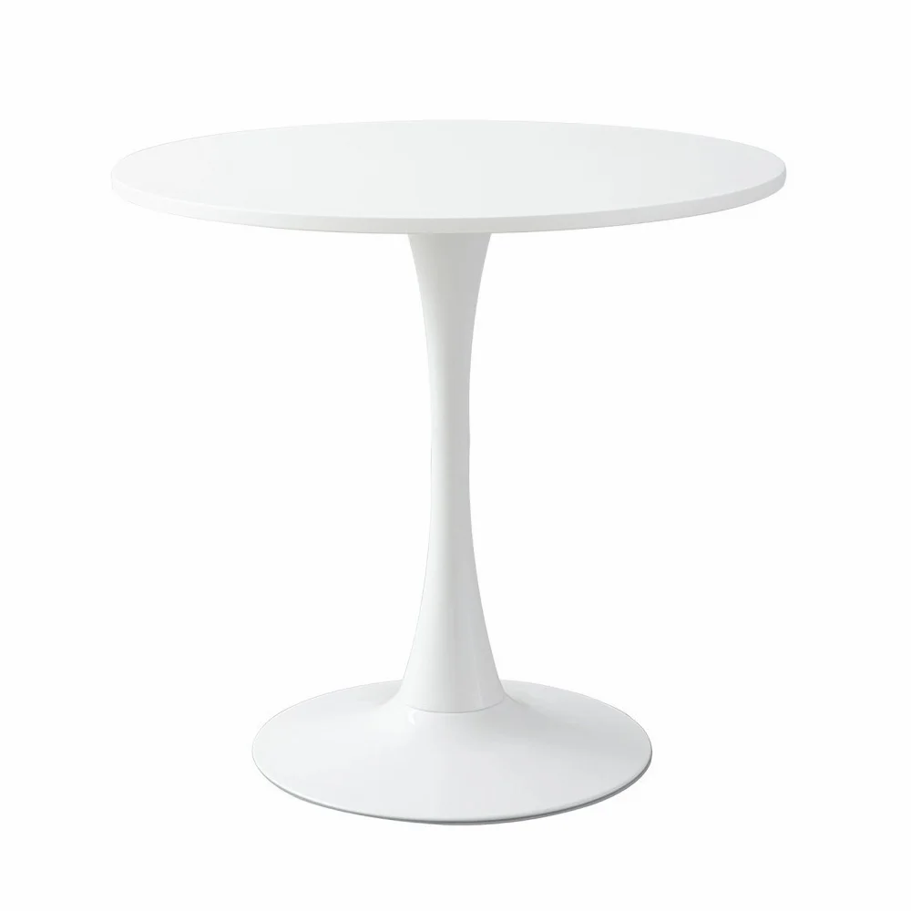 Modern Round Dining Table, ∅31.5'' Kitchen Dining Room Furniture, Coffee Table, Leisure Table, Living Room Table, White