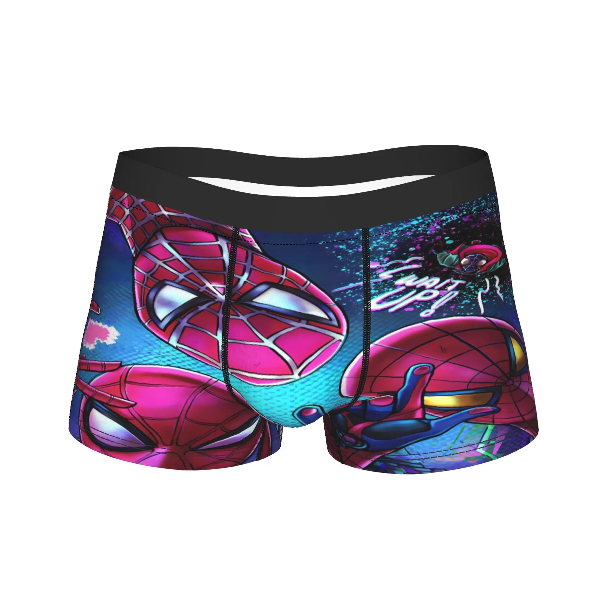 S-Spiders Heroes Underwear  Classic Underpants Custom DIY Boxer Brief For Male 3D Pouch Oversize Trunk