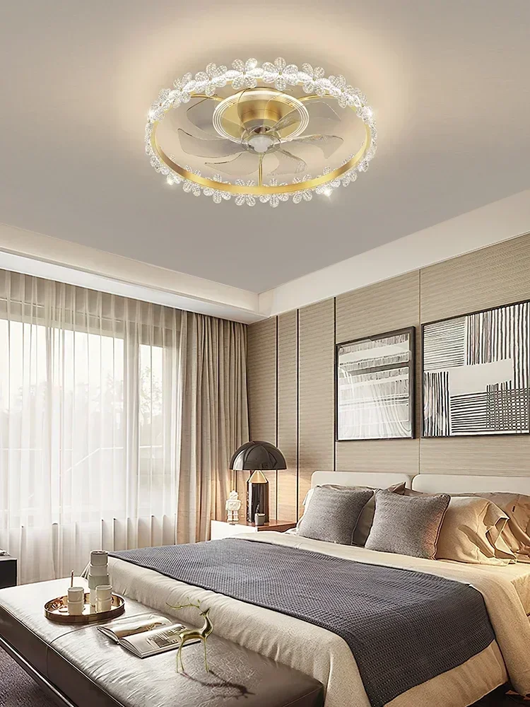 Ventilatore per camera da letto 220V, lampada da soffitto, lusso leggero, studio semplice e moderno, sala da pranzo, ventilatore silenzioso stellato, lampade per camera da letto principale