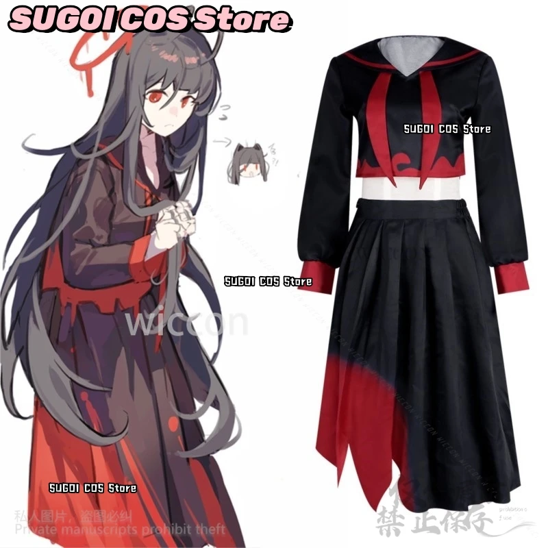 Anime Game Blue Archive Cosplay Ajitani Hifumi Costume JK School Uniform Skirt Lolita Long Wigs For Girls Woman Cos Role-playing