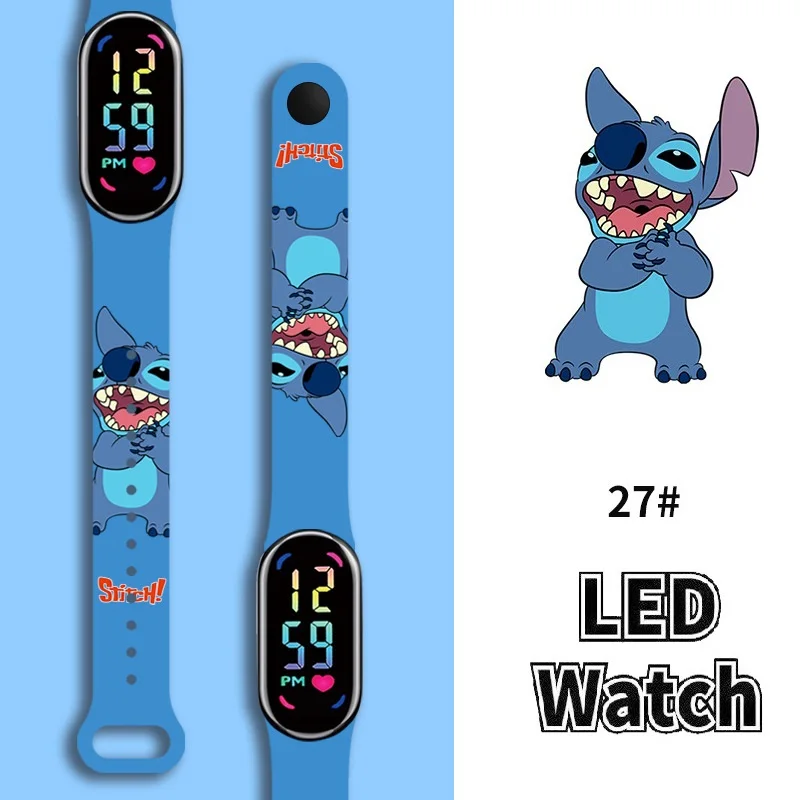 

Disney Digital Kids' Watches Anime Figures Stitch LED Luminous Watch Touch Waterproof Electronic Sports Watch Kids Birthday Gift