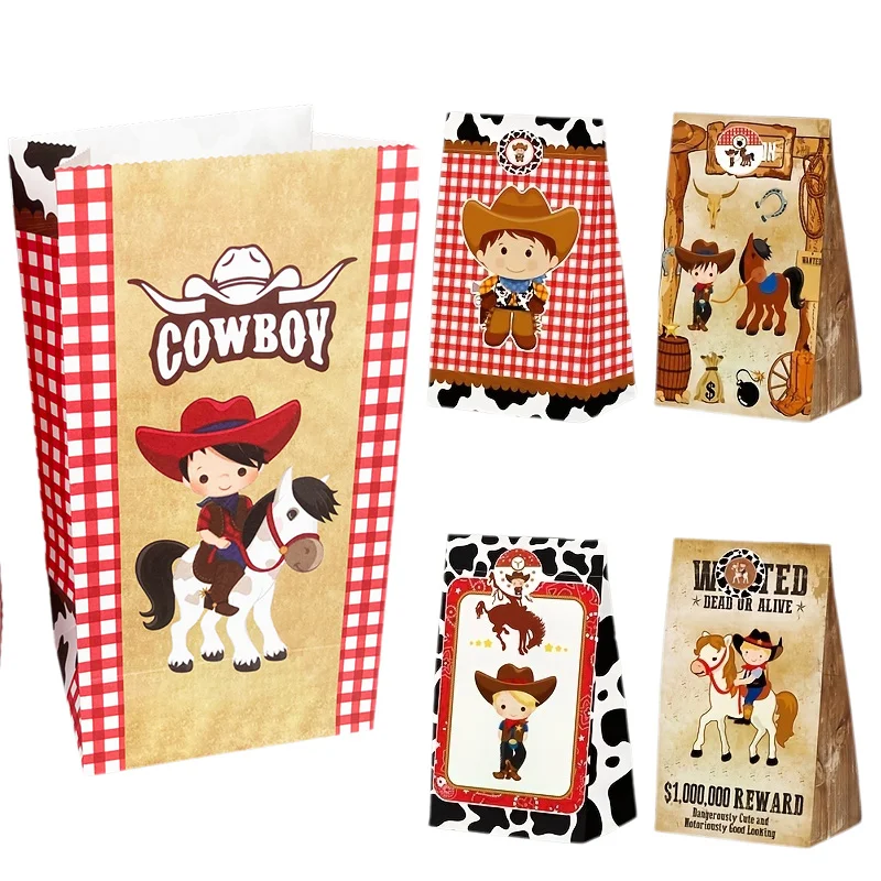 

First Rodeo Bag Cowboy Party Decoration Western Theme Birthday party Decorations Wild West Baby Shower Candy Bags Treat Supplies