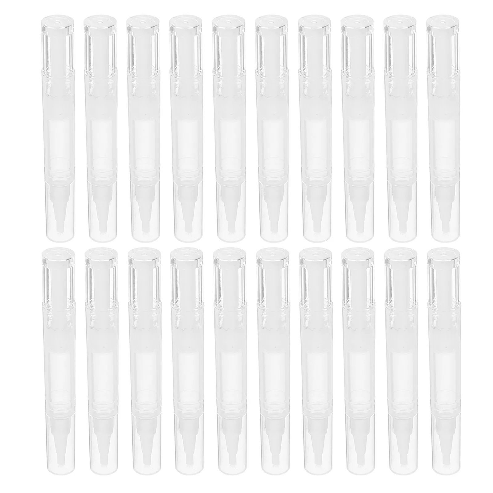20Pcs Empty Twist Lip Gloss Pen Refillable Dispenser Tube with Soft Brush for Makeup Travel Salon Use Lip Gloss Nail