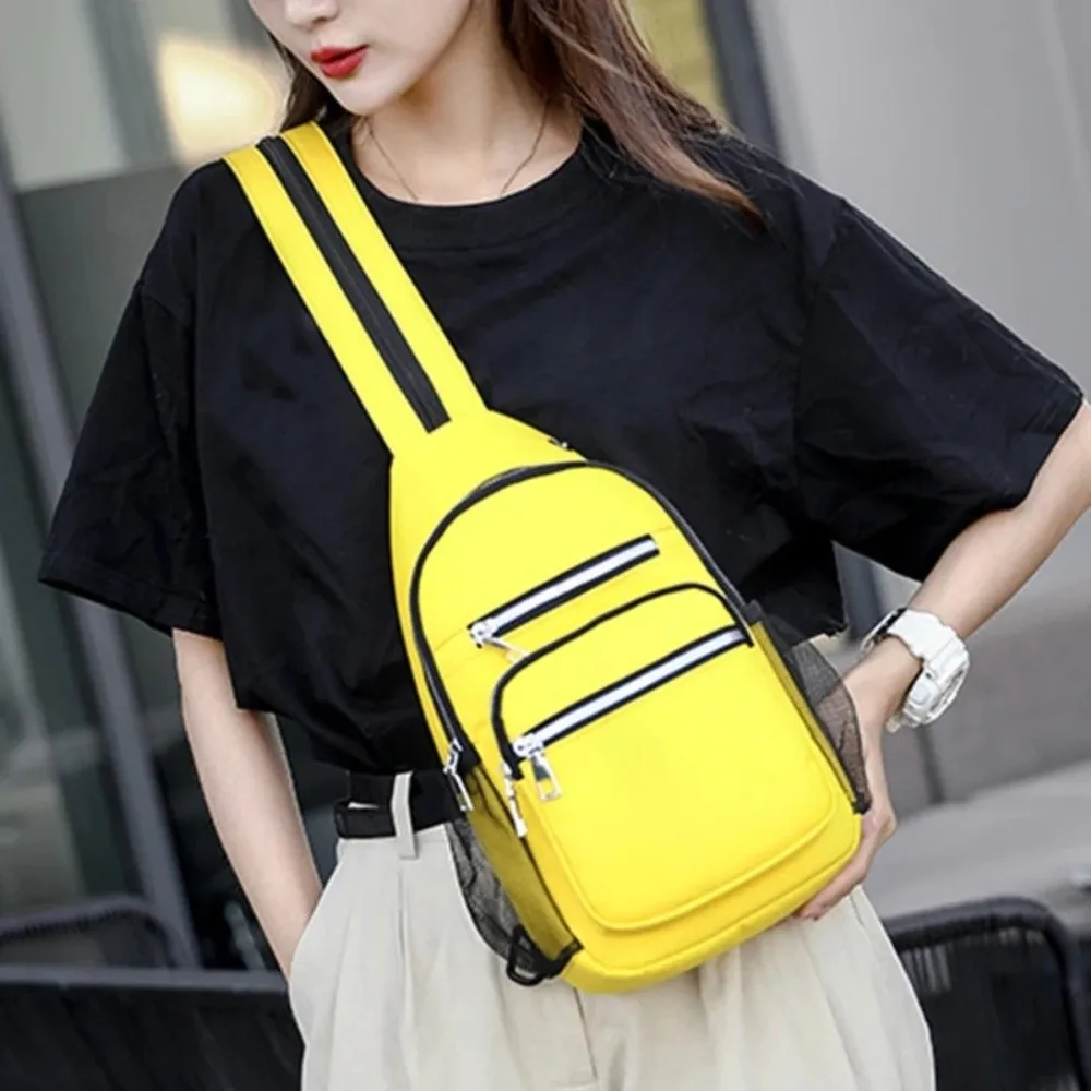 Zaino multiuso a tracolla di piccole dimensioni Tasche multiple Borsa da petto leggera Borsa a tracolla impermeabile unisex