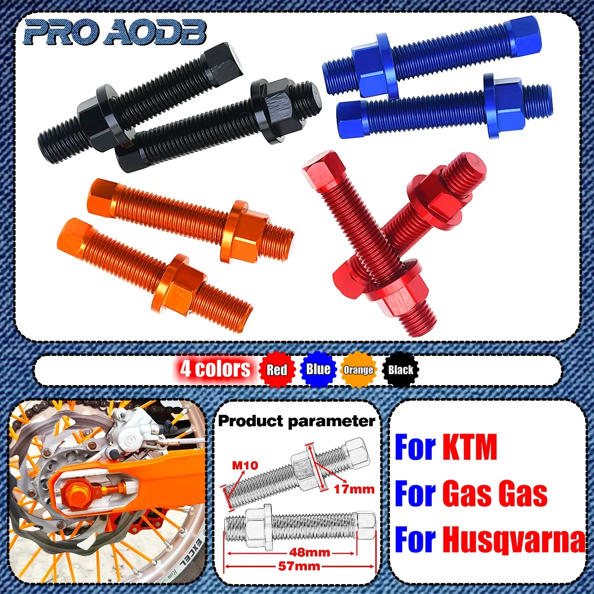 

Rear Axle Blocks Chain Adjuster Bolt For Husqvarna TE For KTM 2007-2023 TPi EXC 300 EXC 250 EXC-F 350 SX 125 SX-F 450 XC XCF XCW