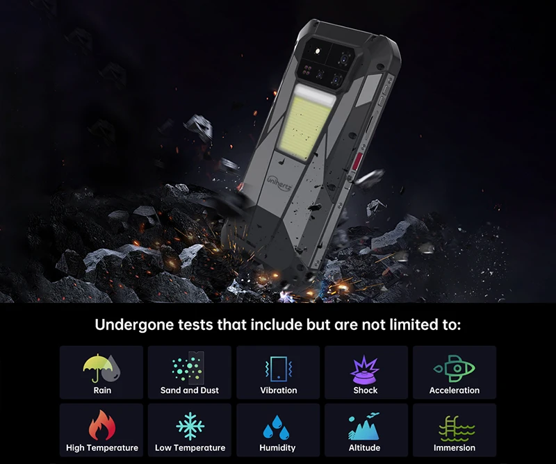 【Ships from US】Unihertz by 8849 Tank 4 Pro 5G AI Rugged Phone Built-in 720P Projector Dimensity 8300 32+512GB 3K AMOLED 11600mAh