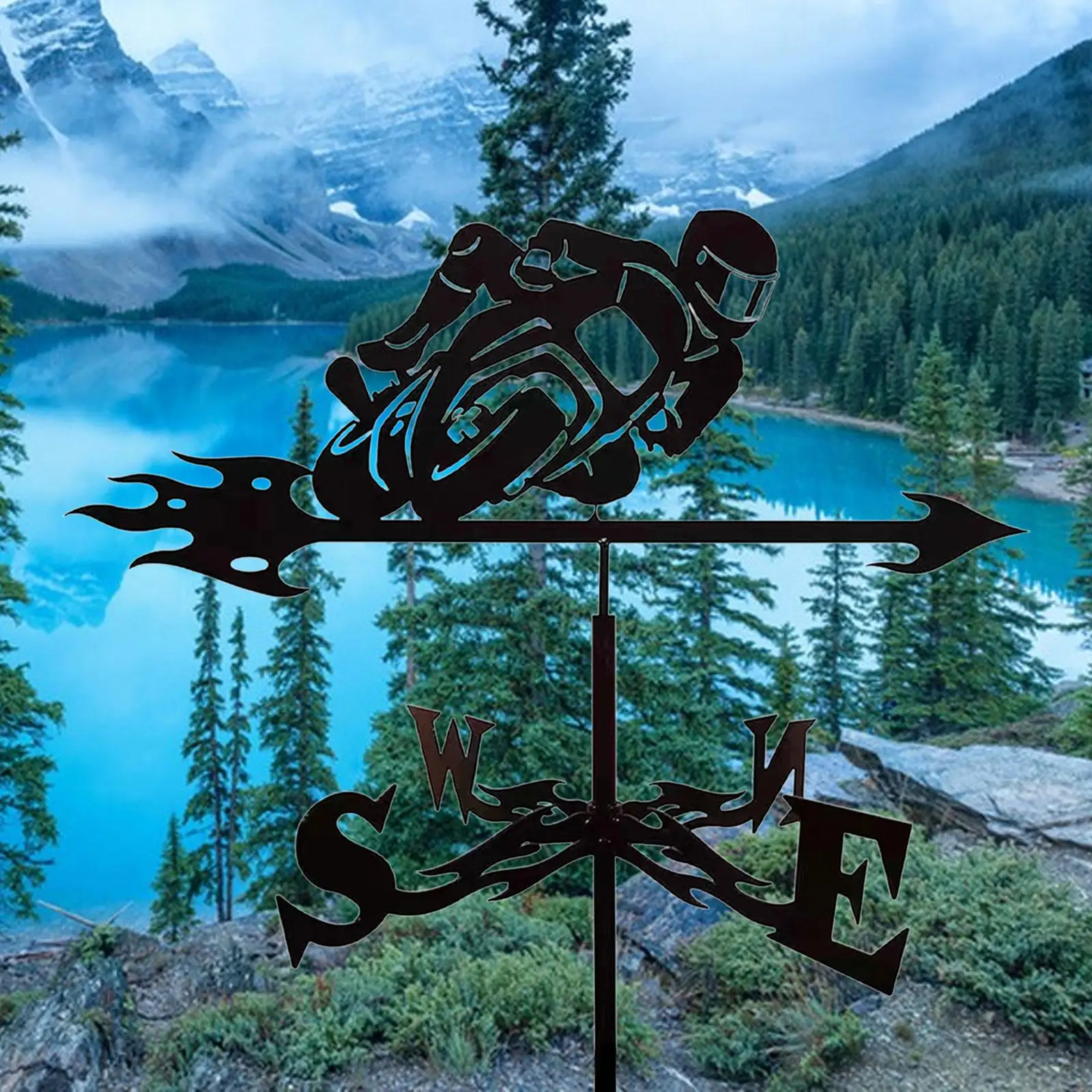 Veleta de hierro para decoración al aire libre, veleta negra Vintage, señalización divertida creativa, accesorio de decoración para techo de cobertizo de granja y jardín para el hogar